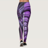 Leggings Spirale d'art fractal abstrait rose violet vif (Dos)