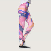 Leggings Spirale De L'Espace Extérieur Rose Et Violet Abstr (Droite)