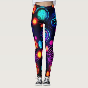 Leggings Spirale de néon et art de point