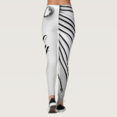 Leggings Spirale diamant noir blanc personnalisé (Dos)