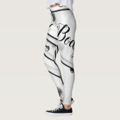 Leggings Spirale diamant noir blanc personnalisé (Gauche)