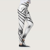 Leggings Spirale diamant noir blanc personnalisé (Droite)