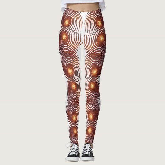 Leggings Spirale d'or abstraite (Devant)