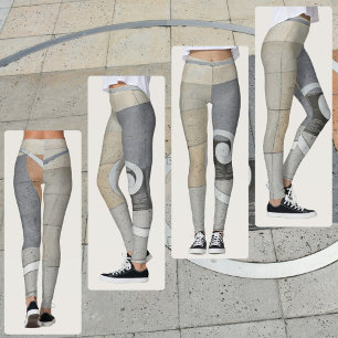 Leggings Spirale Dorée Grège Beige Gris