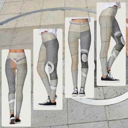 Leggings Spirale Dorée Grège Beige Gris