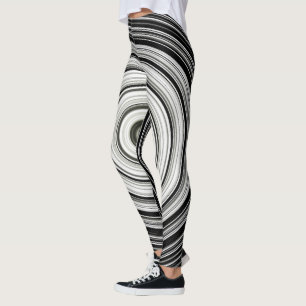 Leggings spirale noire et blanche
