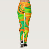 Leggings Spirale verte et orange (Dos)