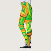 Leggings Spirale verte et orange (Gauche)