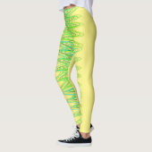 Leggings Spirales à feuillage persistant en jambe jaune (Gauche)
