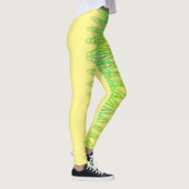 Leggings Spirales à feuillage persistant en jambe jaune (Droite)