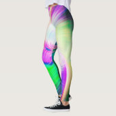 Leggings SPIRALFLUO - Psychédélique colorée moderne fractal (Gauche)