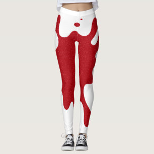 Leggings Splash Rouge & Blanc – Personnalisables