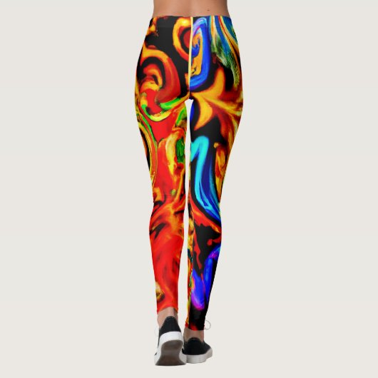 Leggings Splashes de couleurs Abstraits (Dos)
