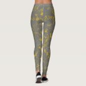 Leggings Splashes de peinture gris et jaune (Dos)