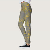 Leggings Splashes de peinture gris et jaune (Gauche)
