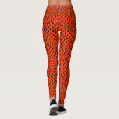 Leggings Spooky Black Cat Halloween Orange Bats (Dos)
