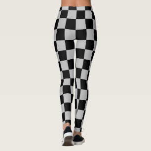 Leggings sport Black Grey Check