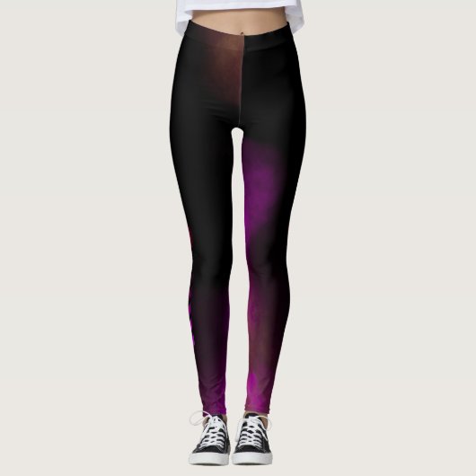 Leggings Sport moderne noir et rose LEGINGS (Devant)