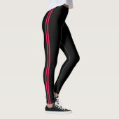 Leggings sportifs rayés rouge et noir (Droite)