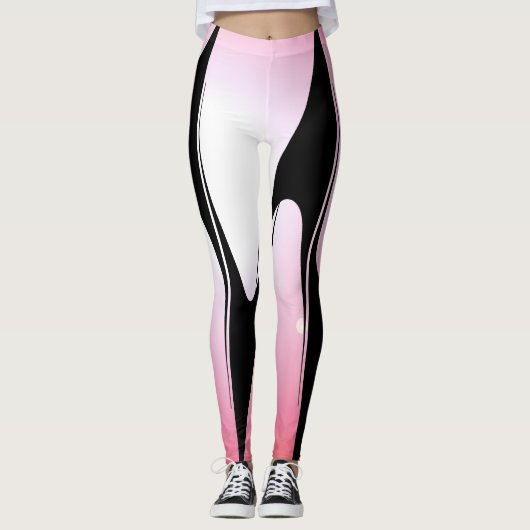 Leggings Sports chics de mode de technologie moderne rose (Devant)