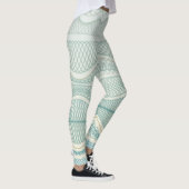 Leggings Sporty Aqua White Crazy Patternes Lignes et des to (Droite)