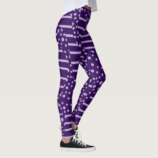 Leggings Spots et rayures 2 - Violet (Droite)