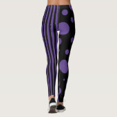 Leggings Spots et rayures en violet et noir (Dos)