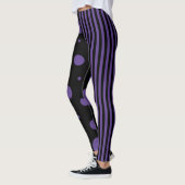 Leggings Spots et rayures en violet et noir (Gauche)