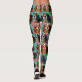 Leggings Springer Spaniel avec Roses de cœur Saint-Valentin (Dos)