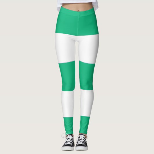 Leggings Spunky Green et White Stripes pour le plaisir! (Devant)