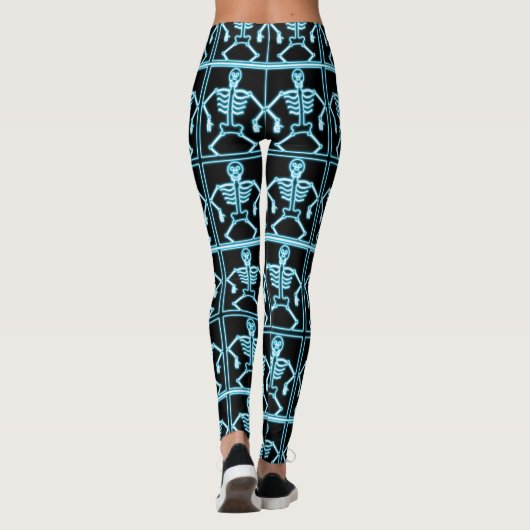 Leggings Squelette bleu électrique (Dos)