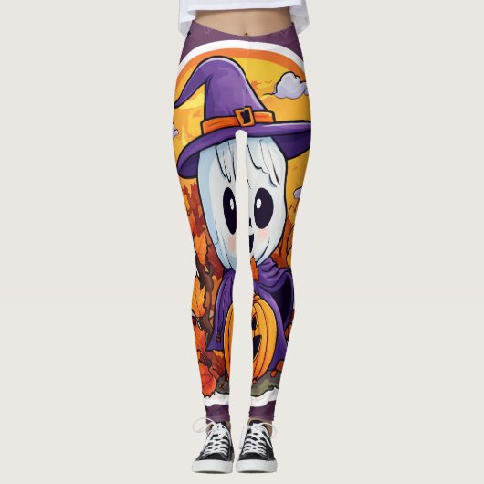 Leggings Squelette de dessin de haute qualité (Devant)