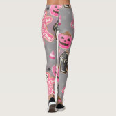 Leggings squelette rose mignon Halloween avec bonbon Leggin (Dos)