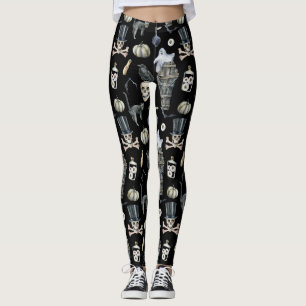 Leggings Squelettes des cercueils aquarelles