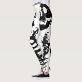 Leggings Squelettes d'image retournée blancs (Gauche)
