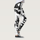 Leggings Squelettes d'image retournée blancs (Droite)