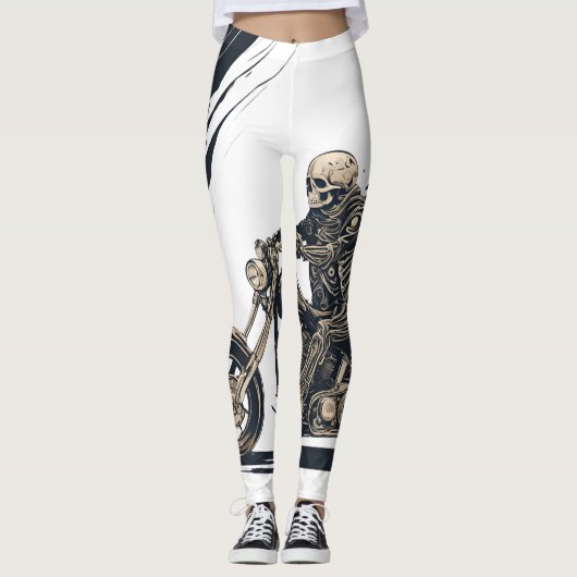 Leggings squellete en moto (Devant)