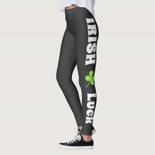 Leggings St Patrick`s Day Irlandais Luck Modern Black (Gauche)