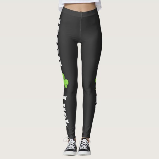 Leggings St Patrick`s Day Irlandais Luck Modern Black (Devant)