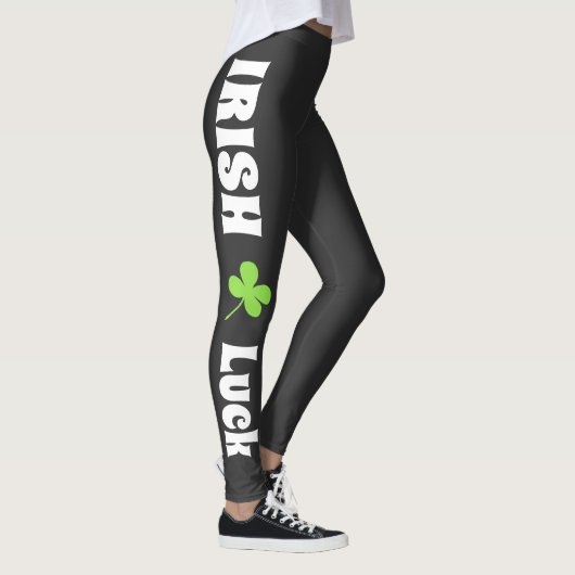 Leggings St Patrick`s Day Irlandais Luck Modern Black (Droite)