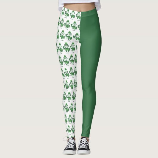 Leggings St. Patrick’s Day with minimalist Lucky Leprechaun (Devant)