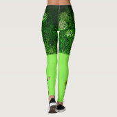 Leggings St Patrick's Day 2 Tone Green Fun Leprechaun (Dos)