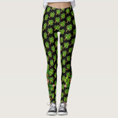 Leggings St Patrick's Day Black and Green Fun (Devant)