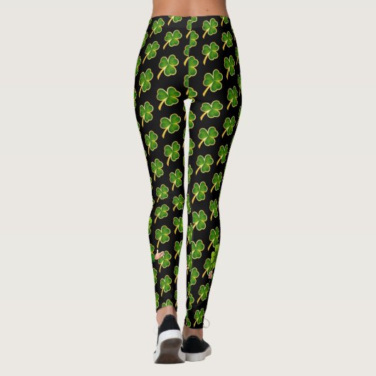 Leggings St Patrick's Day Black and Green Fun (Dos)