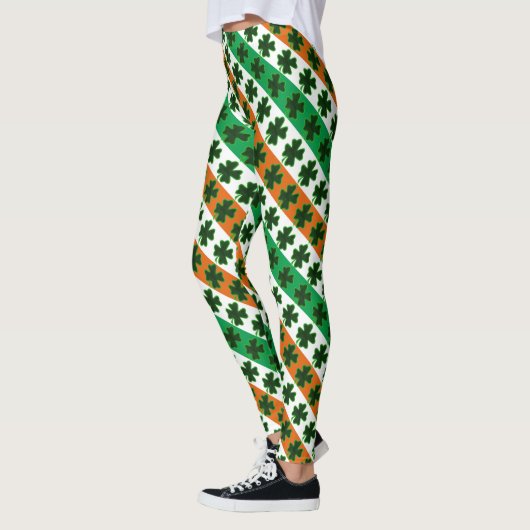 Leggings St. Patrick's Day Clover Stripes (Gauche)