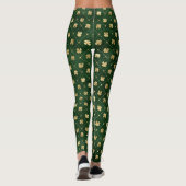 Leggings St. Patrick's Day Gold Foil Shamrock Motif Vert (Dos)