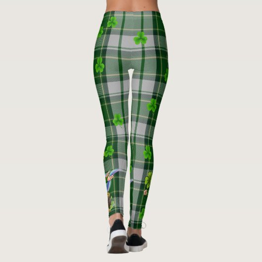 Leggings St. Patrick's Day Green Plaid Tartan Pot d'or (Dos)