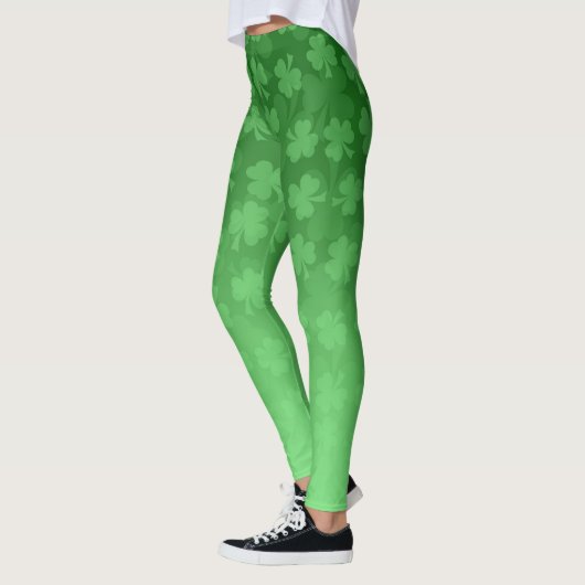 Leggings St. Patrick's Day green shamrock ombre motif (Gauche)