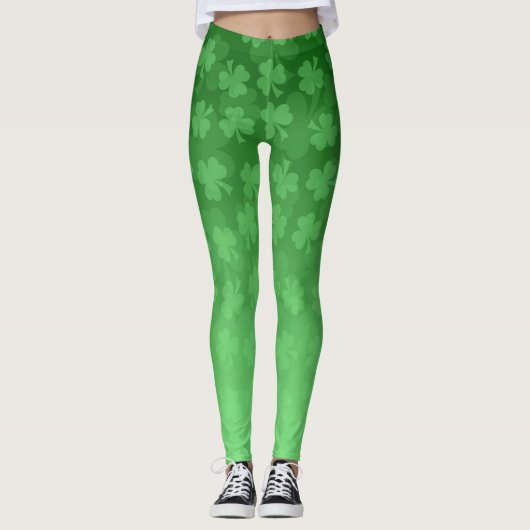 Leggings St. Patrick's Day green shamrock ombre motif (Devant)