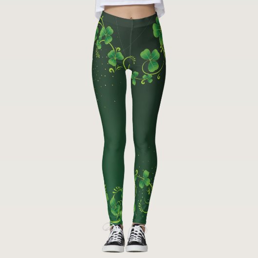 Leggings St. Patrick's Day Green Vine Shamrock Irish Party (Devant)